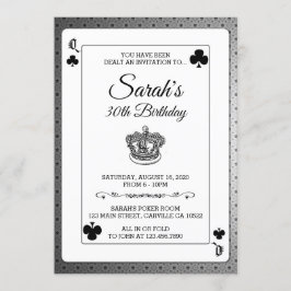 Drottning av Klubbar Poker Spelar på födelsedagen Inbjudningar