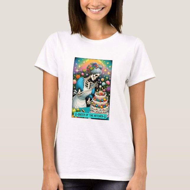 Drottning av köket- och kökskort T-Shirt (Framsida)