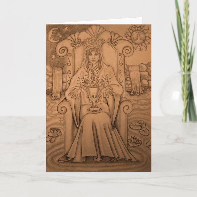 Drottning av koppar - Tarot kort (Framsida)