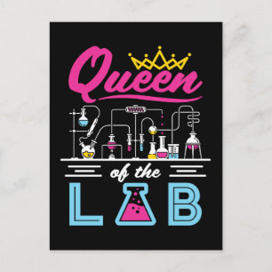 Drottning av Lab Scientist Chemist Women Vykort