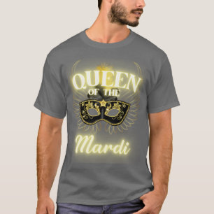 Drottning av Mardi Masquuppad Bead Parad Women Me T Shirt