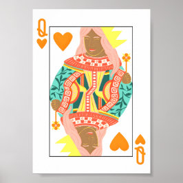 Drottning av modern utskrift av Hearts Modern Play Poster