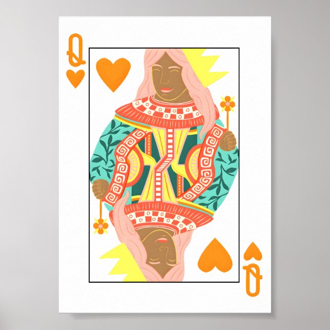 Drottning av modern utskrift av Hearts Modern Play Poster (Framsidan)