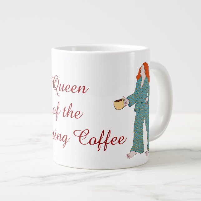 Drottning av morgonkaffet JUMBO anpassningsbar mug Mugg (Framsida höger)