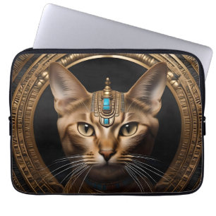 Drottning av Nilen: Cleopatra katten i huvudbonad Laptop Fodral