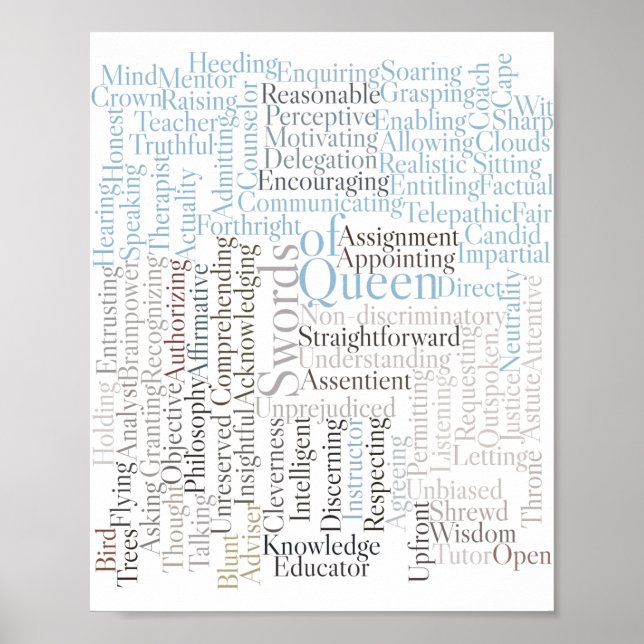 Drottning av nyckelord för Rider-Waite-Tarot Card Poster (Framsidan)