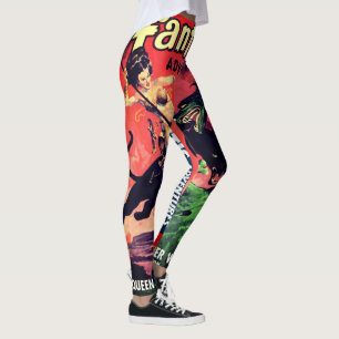 Drottning av Panther World: Fantasy Pulp Fiction Leggings