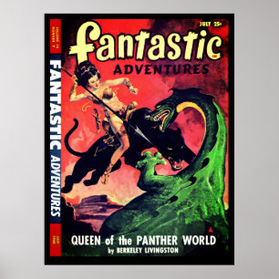 Drottning av Panther World: Fantasy Pulp Fiction Poster