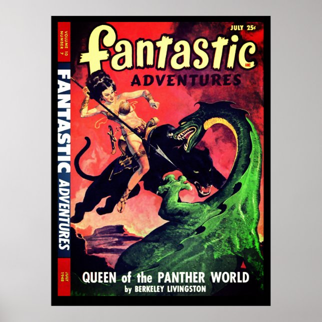 Drottning av Panther World: Fantasy Pulp Fiction Poster (Framsidan)