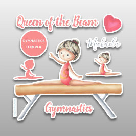 Drottning av Personligen Beam Gymnastics Girl Klistermärken