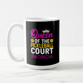 Drottning av Pickleball Court-Roligten Monogram Na Kaffemugg