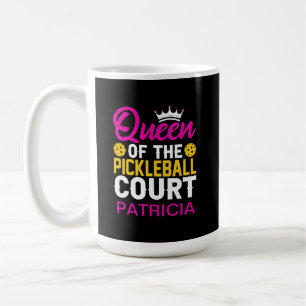 Drottning av Pickleball Court-Roligten Monogram Na Kaffemugg