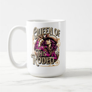Drottning av Rodeo Rosa, Cowgirl Gift, Girl Chef Kaffemugg