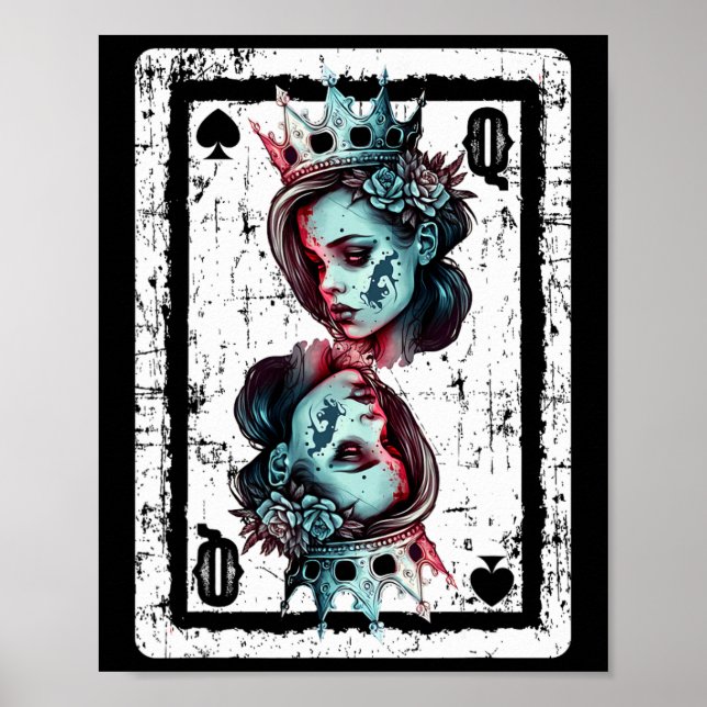 Drottning av sades Gothic Card Game Halloween Cree Poster (Framsidan)