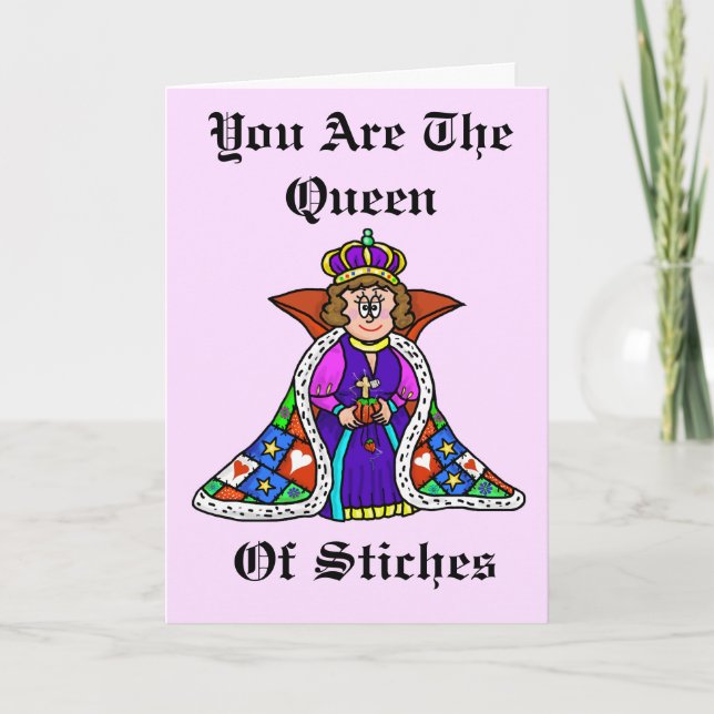 Drottning av Sewing Customize Greeting Card Helgkort (Framsida)