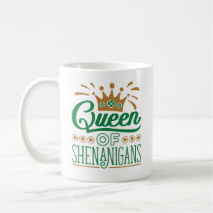 drottning av Shenanigans St. Patrick's Day Kaffemugg