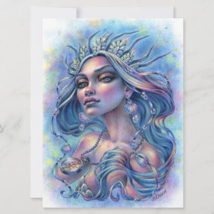 Drottning av Sju Seas Sjöjungfru Fantasy Art Card