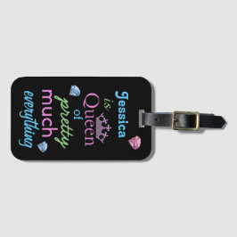 "Drottning av söten mycket allt ", Bagagebricka