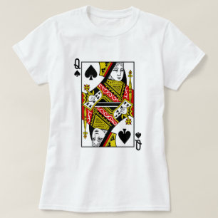 Drottning av spadar som leker kort t shirt