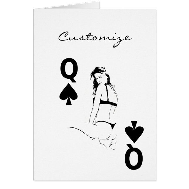 Drottning av Spades bikini-flickan Thunder_Cove Hälsningskort (Framsidan)