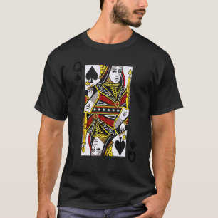 Drottning av Spades Blackjack-kort Poker 21 Q T Shirt