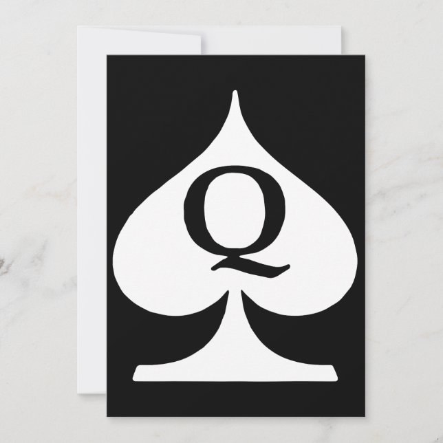 Drottning av Spades Brev Q Deck of Cards Poker Sym (Framsida)