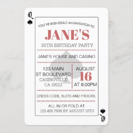 Drottning av Spades Poker-uppspelningskort - Casin Inbjudningar