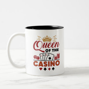 Drottning av spelkvinnor i Casino Vegas Två-Tonad Mugg
