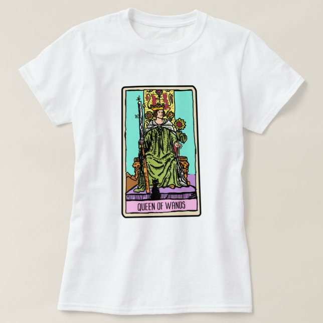 Drottning av Trollspö Tarot Card T Shirt (Design framsida)