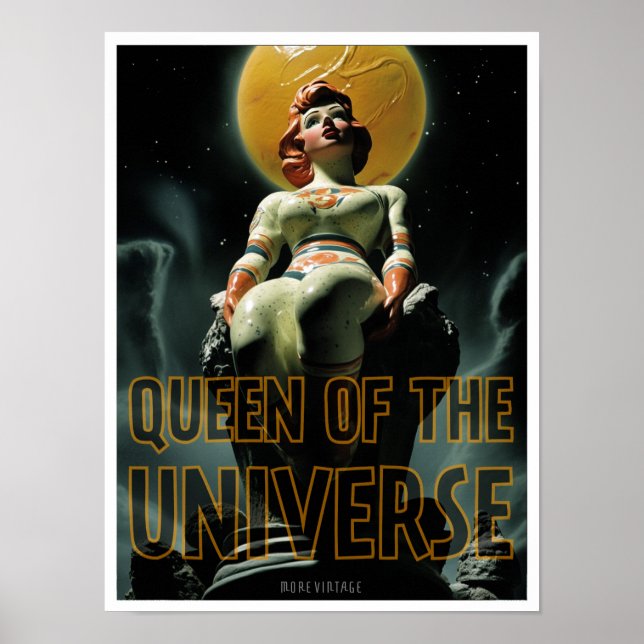 DROTTNING AV UNIVERSET SCI-FI TRYCK (Framsidan)