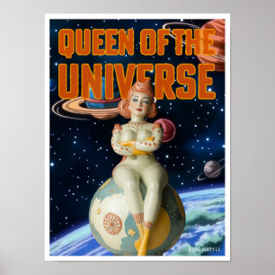 DROTTNING AV UNIVERSUM SCIENCE FICTION-TRYCK POSTER