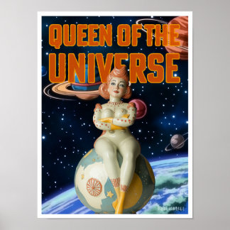 DROTTNING AV UNIVERSUM SCIENCE FICTION-TRYCK POSTER