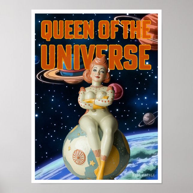 DROTTNING AV UNIVERSUM SCIENCE FICTION-TRYCK POSTER (Framsidan)