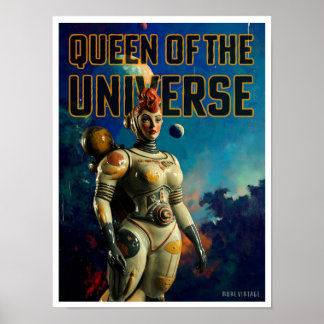 DROTTNING AV UNIVERSUM SCIENCE FICTION-TRYCK POSTER
