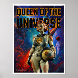 Drottning av universum science fiction-utskrift poster