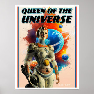 DROTTNING AV UNIVERUM SCIENCE FICTION-TRYCK POSTER