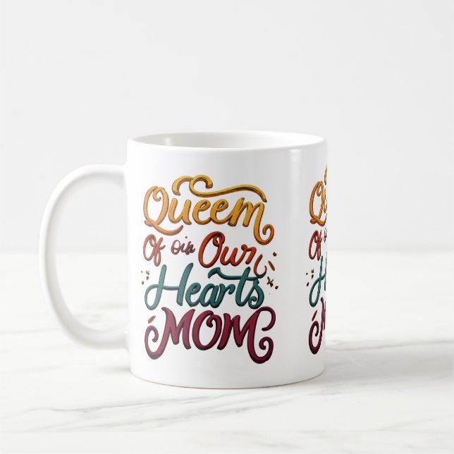 drottning av våra Hearts Mamma Mugg (Vänster)