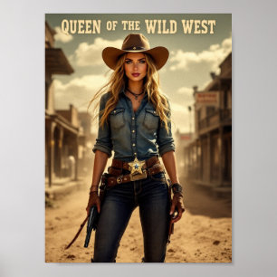 Drottning av Vilda western - Poster av en skonings