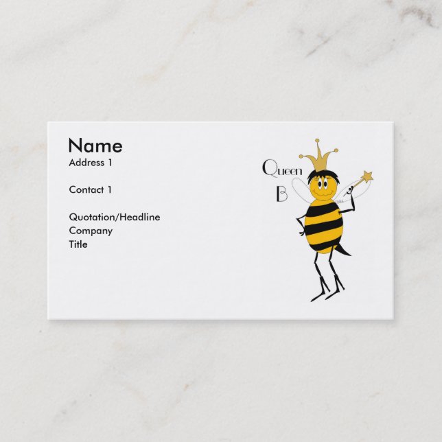 Drottning B profilerar kortet Visitkort (Framsida)