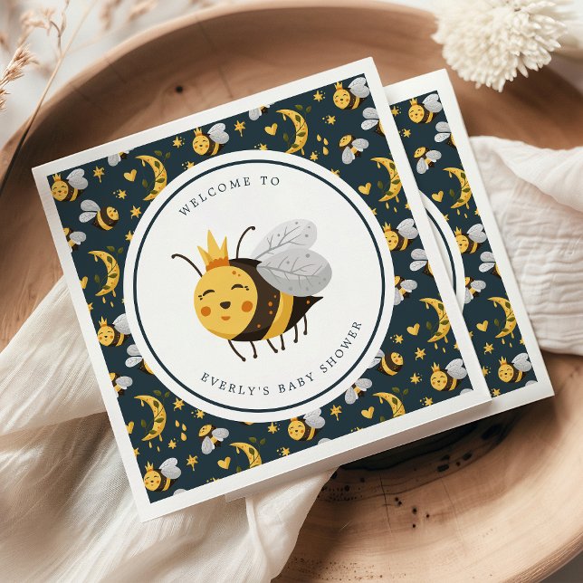 Drottning Bee Honung Bee Cute Baby Shower Pappersservett (Skapare uppladdad)