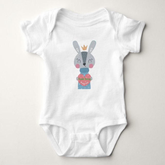 Drottning Bunny Baby Jersey Body T Shirt (Framsida)