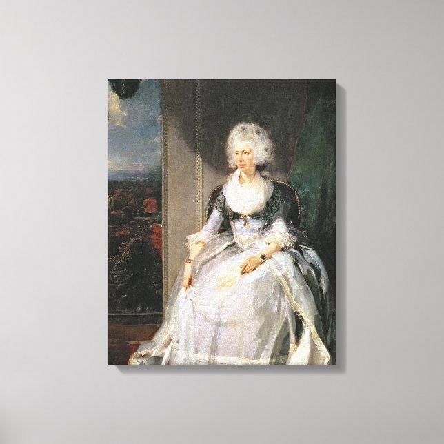 drottning Charlotte, 1789-90, George III:s fru Canvastryck (Framsida)