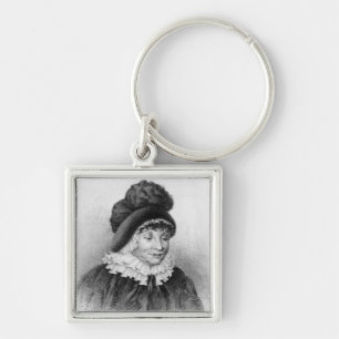Drottning Charlotte, c.1818 Fyrkantig Silverfärgad Nyckelring