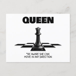 drottning Chess är Medveten. Hon kan röra sig i vi Vykort