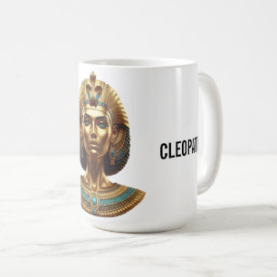 Drottning Cleopatra – gyllene egyptisk majestät ko Kaffemugg