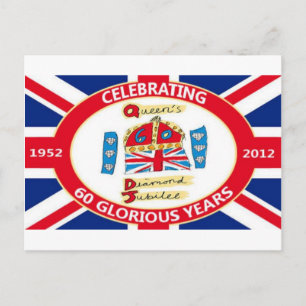 Drottning diamantjubileum vykort