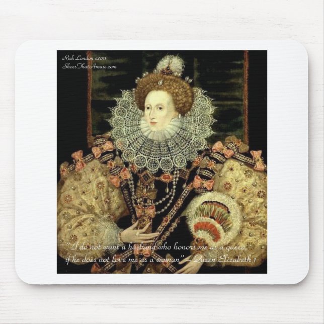 Drottning Elizabeth 1 Kärlek/Ära Kärlekscitat Gåvo Musmatta (Framsidan)
