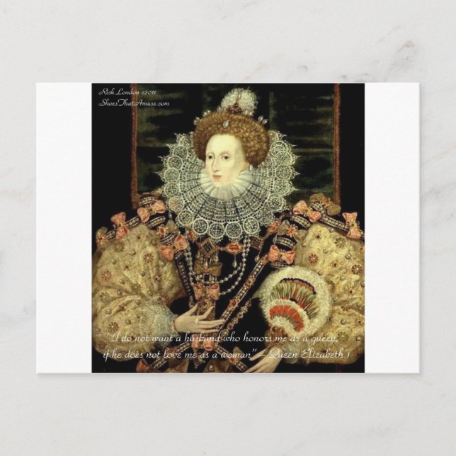 Drottning Elizabeth 1 Kärlek/Ära Kärlekscitat Gåvo Vykort (Framsida)