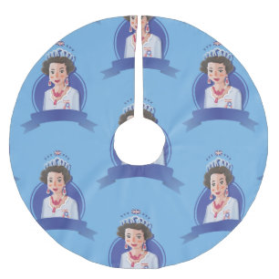 drottning Elizabeth 2 julafton julgran skirt Julgransmatta Borstad Polyester