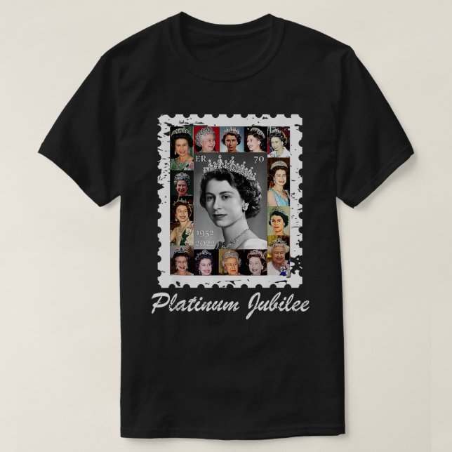 drottning Elizabeth Badths Platinum Jubilee 70 år  T Shirt (Design framsida)